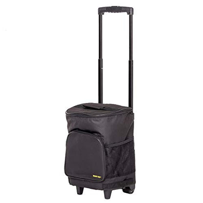 Ultra Compact Cooler Smart Cart with Wheels - Collapsible Insulated Cooler Bag - Foldable Travel Cooler 36 Cans - Leak Proof Trolley - Black - color: Black