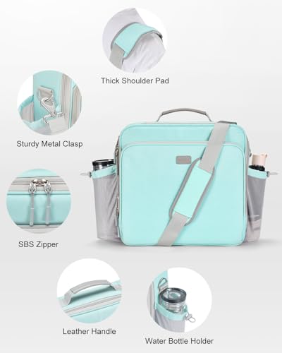 3 Inch 3-Ring Zipper Binder with Water Bottle Holder and Handle | Zip Up Binder with Shoulder Strap, 700 Sheet Capacity, Compatible with 13" MacBook/Tablet, for School, Office, Light Blue - color: Light Blue