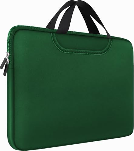 Laptop Sleeve Case 15.6 Inch, Traveling Briefcase Handle Bag & with Extra Pockets, Computer Protective Case Compatible for 15 15.6 inch HP, Dell, Acer, Asus, Dark Green - color: Dark Green, size: 15.6 inch