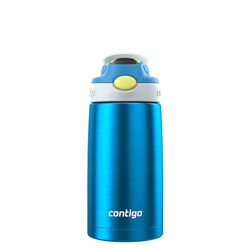 Contigo Autospout Water Bottle with Straw 13 oz Blue Poppy/Glacier - color: Blue Poppy, size: 13 Ounces
