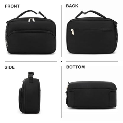 FlowFly Kids Lunch box Insulated Soft Bag Mini Cooler Back to School Thermal Meal Tote Kit for Girls, Boys,Black - color: Black