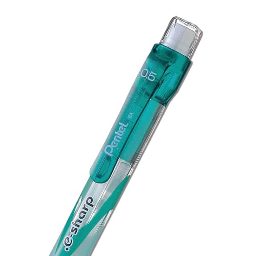 Pentel E-Sharp Automatic Pencil, 0.5mm, Green Accents, Box of 12 (AZ125D) - color: Green, size: 12 Count (Pack of 1)