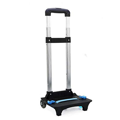 Backpack Hand Truck Wheeled Cart Trolley Hand Aluminium Alloy | Folding Trolley Cart for Schoolbag / Backpack (Black with Two Wheels) - color: Black With Two Wheels