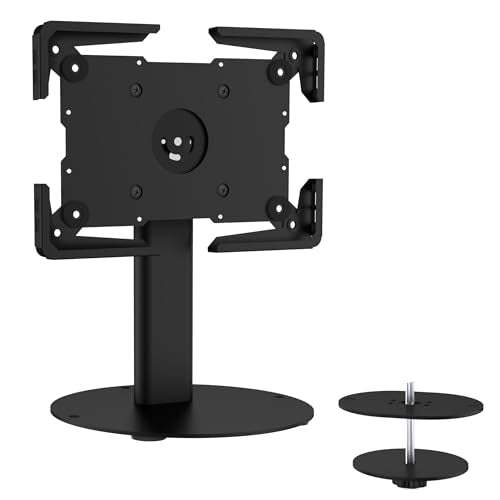Mount-It! Universal Tablet Stand with Tilt, Anti-Theft Retail iPad POS Kiosk Stand, Fits 9.7"–13.1" Tablets, 90° Rotation & 180° Tilt, 20 lb Capacity, Steel Countertop Mount, Black - color: Black
