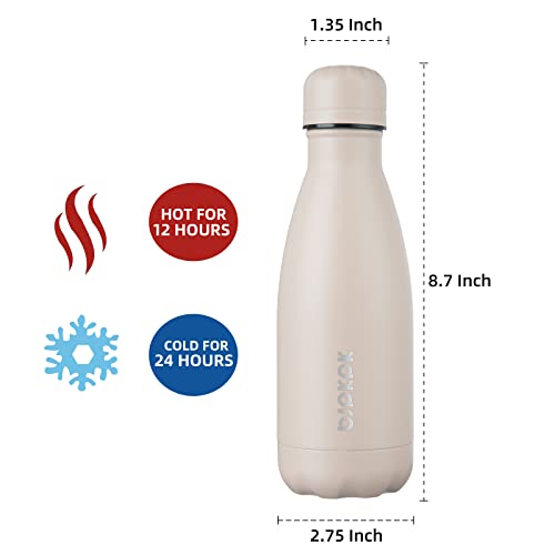BJPKPK 12oz Small Water Bottle Stainless Steel Insulated Water Bottle for Travel,Apricot - color: Apricot, size: 12 Ounces