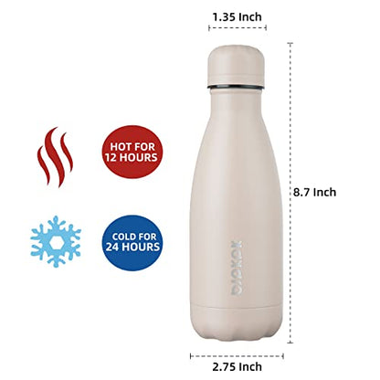 BJPKPK 12oz Small Water Bottle Stainless Steel Insulated Water Bottle for Travel,Apricot - color: Apricot, size: 12 Ounces