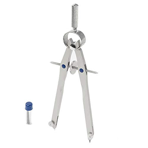Pacific Arc Metal Professional Compass, Perfect Spring Bow Compass for Math, Geometry, or Drafting, Up to 8" Diameter Large, Comes with Lead and Lock - style: Spring Bow