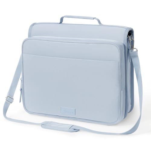 SUNEE Zipper Binder 3 Ring 2-Inch in Dusk Blue Features a Shoulder Strap, 13 Inch Laptop Pocket, with Multiple Storage Pockets. Ideal Organizer for Middle School Students - color: Dusk Blue
