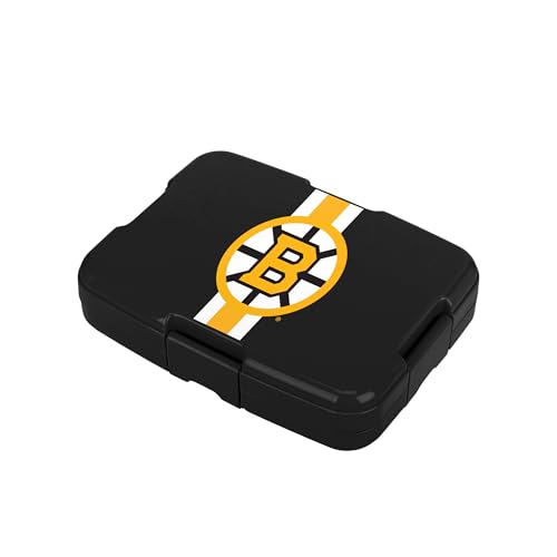 FOCO NHL Unisex-Adult Officially Licensed Team Color Stripe Primary Logo Hockey Leak Proof 5 Compartment Bento Lunch Box - Boston Bruins - color: Boston Bruins