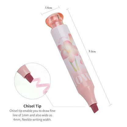 Cute highlighter, square color highlighter with chisel tip, aesthetic marking and coloring, pack of 3pcs (SNOW IN WINTER)