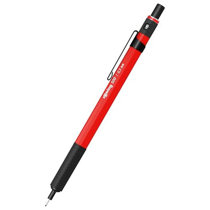 Rotring 500 Mechanical Pencil, Red and White Hexagonal Plastic Barrel and Non-Slip Textured Metal Grip, 0.5mm, HB Lead, 1 Count - color: Red & White
