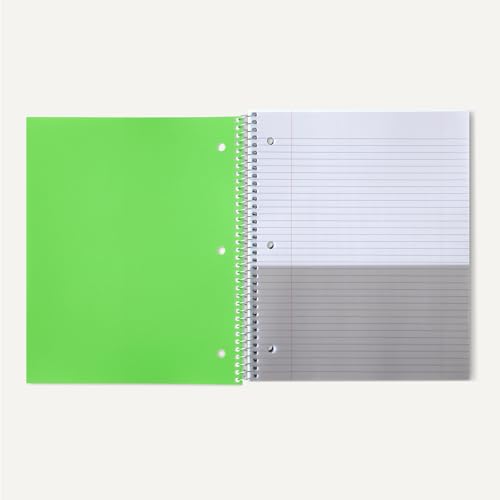 Amazon Basics College-Ruled Spiral Notebook, Poly Cover, For Work and School, 100 Sheets, 9" x 11", Green, 1-Pack - color: Green, style: College Ruled 100 Sheets
