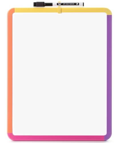 Mr. Pen- Dry Erase Board, 14” x 11” with a Black Dry Erase Marker | Colorful Frame, Small Mini White Board for Students, Fridge, Wall, Locker, Includes Double Sided Tapes - color: Colorful 2