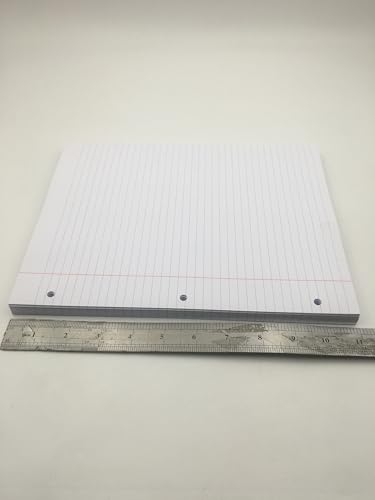 Filler Paper, 8-1/2" x 11", College Rule, 3-Hole Punched, Loose-Leaf Paper for 3-Ring Binders,100sheets per pack(white)