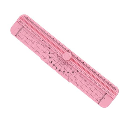 Precise Mini Paper Cutter Portable Small Trimmer for Craft Journal Kids Adults, 5 Sheets Cutting Capacity, Enhanced Safety Design for Home Office Use (Pink) - color: Pink