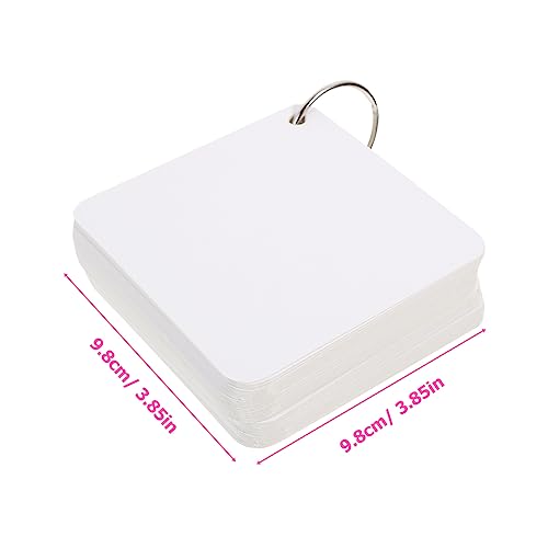 VILLCASE Blank Flashcards with Rings Double-sided Study Cards for School Diy Projects Note-taking and Inspiration Pre-punched for Easy Organization - size: 9.8X9.8X0.01CM