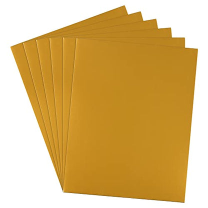 JAM PAPER Laminated Two Pocket Glossy School Folders - Letter Size - High Gloss Gold - 6/Pack - color: Gold, size: Pack of 6 Folders