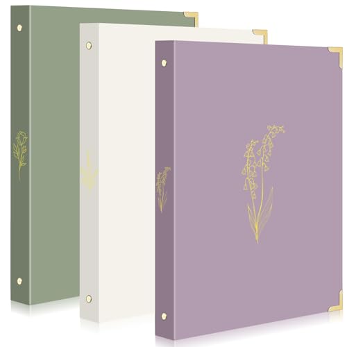 Gueevin 3 Pcs Aesthetic 3 Ring Binder for Women Sturdy 1 Inch Ring Binder Fits Letter Sized Paper with Pocket Organize for Work School Office (Serene Pastel) - color: Serene Pastel