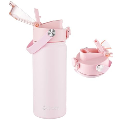 OLDLEY 18oz Insulated Water Bottle with 2-in-1 Straw & Chug Lid, Leakproof Stainless Steel Bottle, Cup Holder Friendly Vacuum Water Bottle for Travel, and School,Pink - color: Pink
