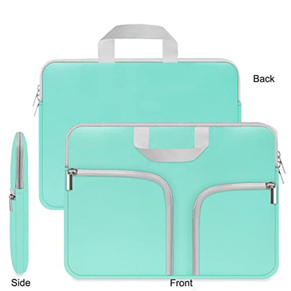 HESTECH Chromebook Case 13.3"-14inch Laptop Case Neoprene Sleeve with Handle Zipper Pocket for MacBook Pro/Air Acer ASUS Lenovo HP Dell Samsung Microsoft, Mint Green - size: 13"-13.3-13.5 Inch