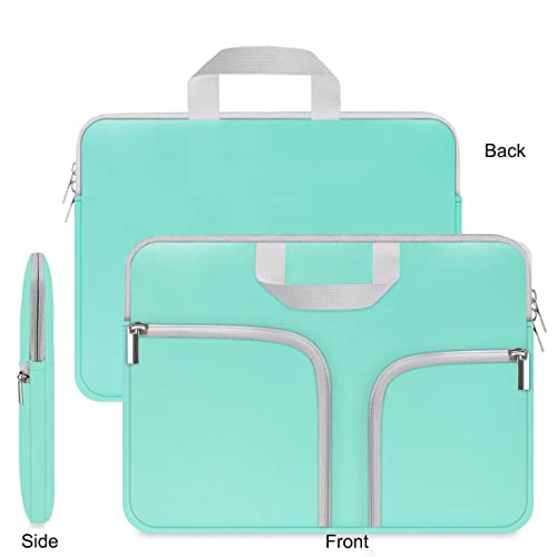 HESTECH Laptop case 14 inch,Chromebook Sleeve Cover,Neoprene Protective Carrying Bag for 14-15.6" HP Asus Acer Samsung Sony Dell XPS Surface Book 15/16 inch MacBook Pro Computer,Green - size: 14"-15-15.4 inch