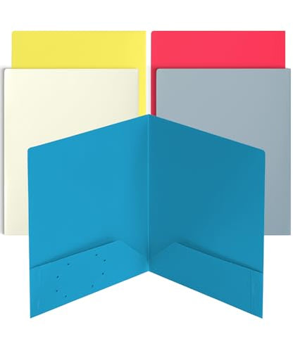 Mr. Pen- Plastic Folders with Pockets, 5 pcs | Aesthetic File Folder with Business Card Slot, 2-Pocket Folder, Back to School, Office, Filing Supplies - color: Tropical Paradise, size: 5 Pack