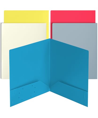 Mr. Pen- Plastic Folders with Pockets, 5 pcs | Aesthetic File Folder with Business Card Slot, 2-Pocket Folder, Back to School, Office, Filing Supplies - color: Tropical Paradise, size: 5 Pack