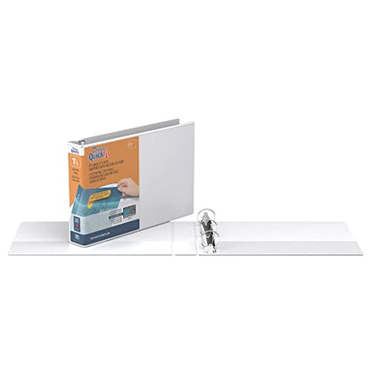 QuickFit Landscape 3 Ring Legal Binder, Heavy-Duty Round-Ring Binder with Clear-View Cover, 8.5" x 11", Round Ring,1.5 Inch, White - size: 1.5 Inch, style: Single Binder