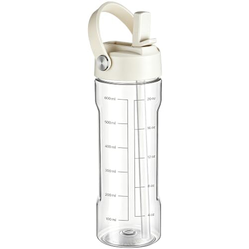 GOPPUS 20oz Clear Water Bottle with Flip Straw, Lightweight, Leakproof, Easy Carry and BPA-Free, Tritan Water Bottlefor Sport, Travel, Outside (Clear) - color: Clear, size: 20 Ounces