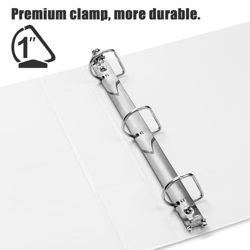 COMIX Heavy Duty Slant-D Ring View Binder, 1 inch 3 Ring Binders, Hold 225 Sheets of 8.5" x 11" Paper, 12 Pack (White) - color: White, size: 1 inch, style: 12 Pack