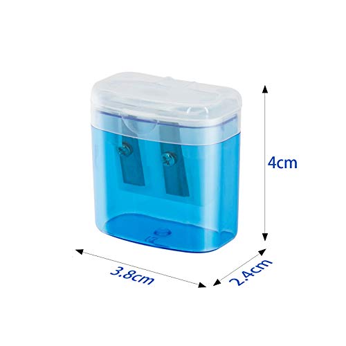 KIDMEN 12 PCS 2 Holes Small Manual Pencil Sharpener with Lid,for Kids,School - style: Small Pencil Sharpener