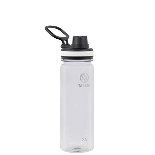Takeya Tritan Sport Water Bottle with Spout Lid - BPA-Free & Dishwasher-Safe Water Bottle - Reusable Bottle with Lid Handle - Simple Leak-Proof Water Bottle - 24 oz, Clear - color: Clear, size: 24 Ounces