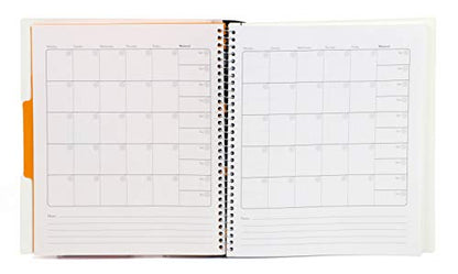 Mintra Office Durable PREMIUM Spiral Notebook, ((White, 1 Subject, 8.5in x 11in)), Fabric Covered Coils, No Snags, Removable Adjustable Pocket Dividers, Ruler, Organization, Customizable - color: White, size: 1 Subject (8.5in x 11in)