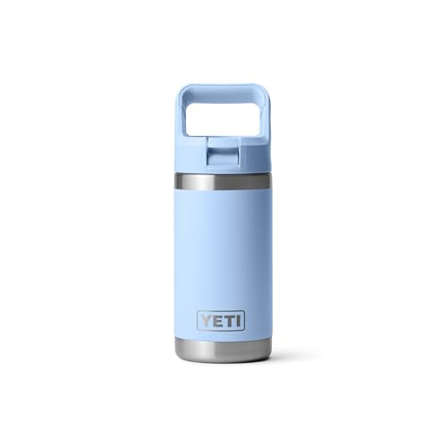 YETI Rambler Jr. 12 oz Kids Bottle, with Straw Cap - color: Big Sky Blue