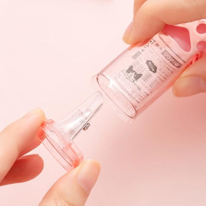 4 Pcs Cute Pink Pencil Sharpener Kawaii Small Manual Cartoon Cat Paw Plastic Pencil Sharpener School Office Supplies for Women Men - style: cat paw