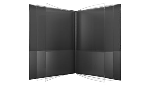 Nicky's® Multi Pocket Organizer, 10 or 14 Page Folder, Water Resistant, Patented Tear-Resistant, Flexible Plastic, Proudly Made in USA, Binder Substitute. (10-in-1 Clear Black) - color: 10-in-1 Clear (Black)