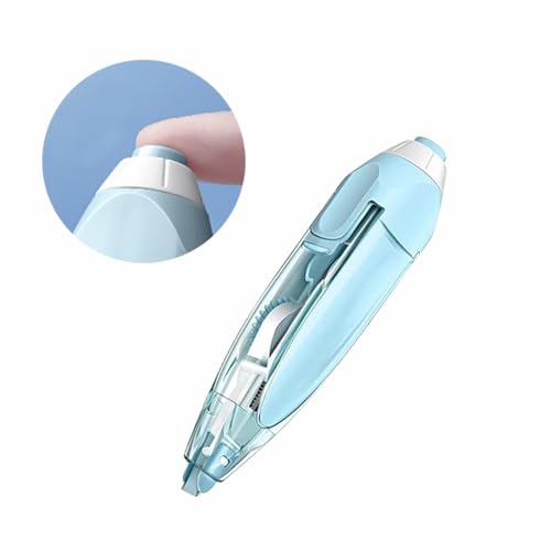 Begot Pen Shaped White Out Tape, Press Retractable, Replaceable Refill, for Corrections Office School Supplies(Purple + Grey + 4 Refills)