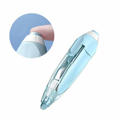 Begot Pen Shaped White Out Tape, Press Retractable, Replaceable Refill, for Corrections Office School Supplies(Purple + Grey + 4 Refills)