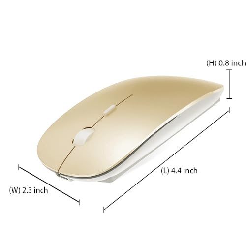 KLO Bluetooth Mouse for MacBook/Laptop/Notebook/pc/iPad/Chromebook, Wireless Mouse for MacBook Pro/AIR (Gold) - color: Gold