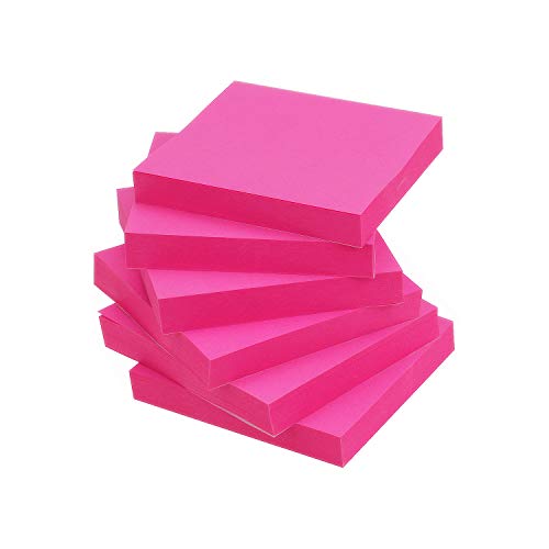 Early Buy Sticky Notes 3x3 in, Rose Red, 6 Pads, 100 Sheets/Pad | 6 pads self-stick notes, repositionable adhesive, ideal for reminders, to-do lists, and office organization - color: Rose Red