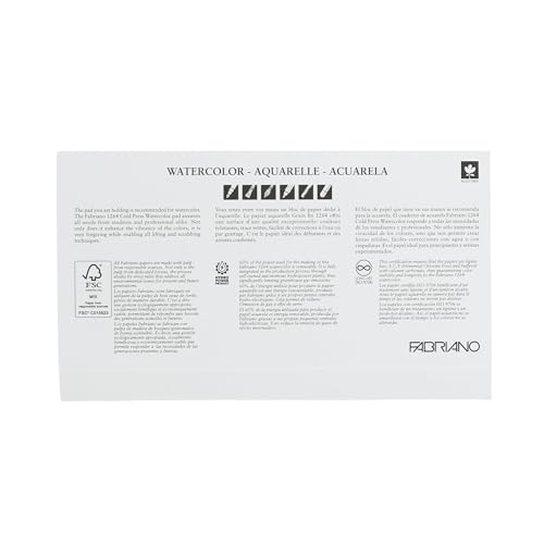 Fabriano 1264 Watercolor Pad, 4" x 8", Glue Bound - size: 4 x 8