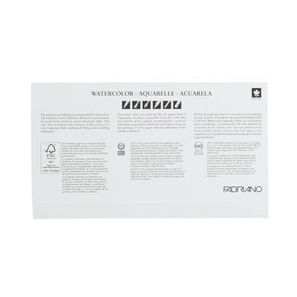 Fabriano 1264 Watercolor Pad, 4" x 8", Glue Bound - size: 4 x 8