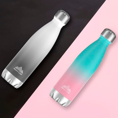 Mont-Clair Stainless Steel Water Bottle, Vacuum insulated - BPA Free, 12h Hot & 24h Cold Drinks, Metal Water Bottle 17 oz Leakproof, Ideal for Adult, Kids, Running - Gradient - Cyan & Pink - color: Gradient - Cyan & Pink, style: 17 Ounces