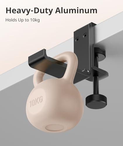 Kimiangel 2 Pack Headphone Stand Under Desk, Foldable Aluminum Headset Holder with Adjustable Screw Clamp, Headphone Hook Mount for Gaming Accessories, Space-Saving Under Table Headset Hanger