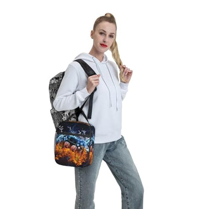 Video Game Lunch Box Fire and Water Game Lunch Bag Insulated Portable Reusable Lunch Tote Kit Waterproof Cooler Bag for Men Women Picnic Office Collega Travel Working - color: Games