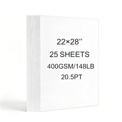 22x28” Poster Board, 400GSM Heavyweight Poster Paper Bulk, 25 Sheets White Display Large PosterBoards for School Office Company Craft Projects - color: White, size: 22 x 28’’