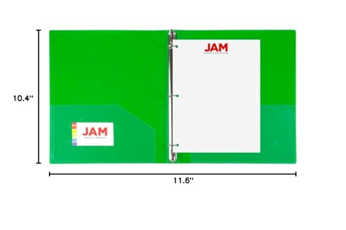 JAM PAPER Plastic 0.5 inch Binder - Green 3 Ring Binder - Sold Individually - color: Green, size: 0.5 inch