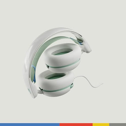 Skullcandy Grom Wired Headphones, Volume-Limiting Audio, Comfortable Over-Ear Fit, Foldable, Designed for Kids 6+, Convenient for Travel with 3.5mm AUX Plug, Built-in Microphone - Bone Seafoam - color: Bone Seafoam, style: Wired
