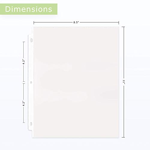 Heavy Duty Recipe Page Protectors | 30 Clear Refill Sheets | 8.5 x 11 Inch Paper Sleeves | Acid-Free Plastic | Reinforced Holes for 3-Ring Binders | Spill-Resistant