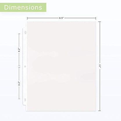 Heavy Duty Recipe Page Protectors | 30 Clear Refill Sheets | 8.5 x 11 Inch Paper Sleeves | Acid-Free Plastic | Reinforced Holes for 3-Ring Binders | Spill-Resistant